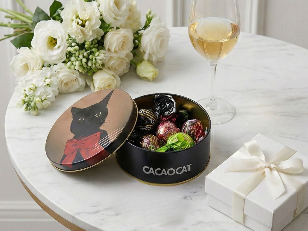 【White Day限定】【ペアリング食材】CACAOCATチョコレート缶(ホワイトデイ限定缶)　5個入